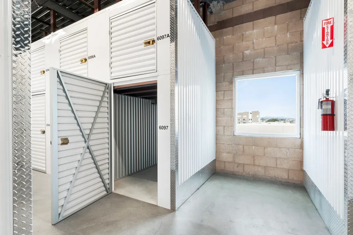 View of indoor storage units at U-Stor-It self storage facility.