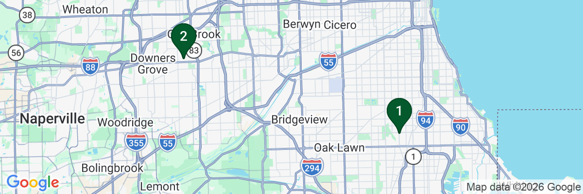 Map showing facility locations