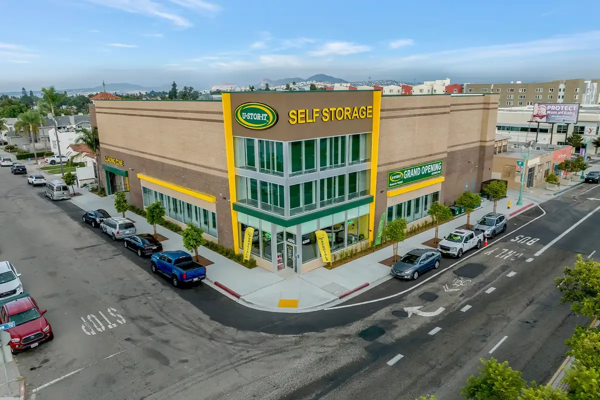 Exterior view of the U-Stor-It Kensington self-storage facility with well-maintained premises.