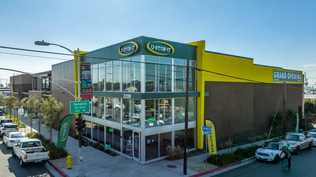 Exterior view of U-Stor-It self storage facility.